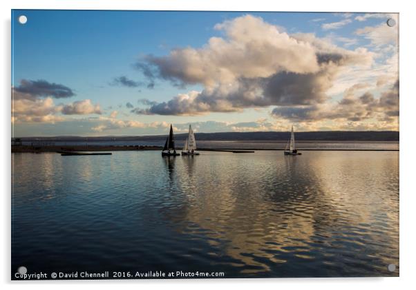 Serenity At West kirby Marina Acrylic by David Chennell
