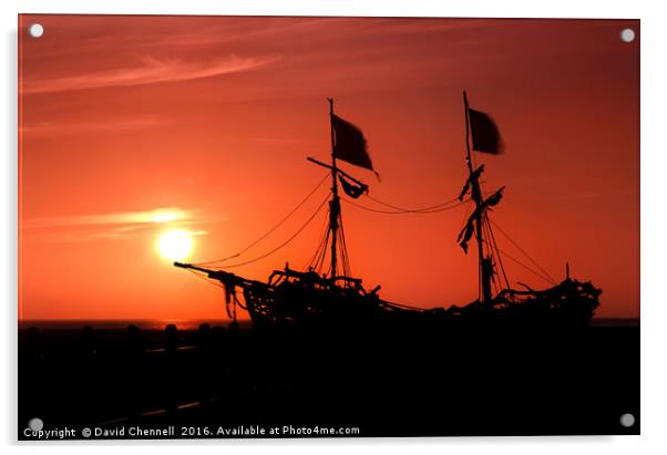 Pirate Sunset  Acrylic by David Chennell