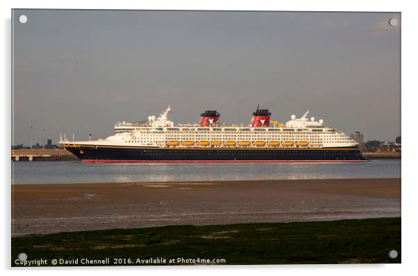 Disney Magic Cruise Liner  Acrylic by David Chennell