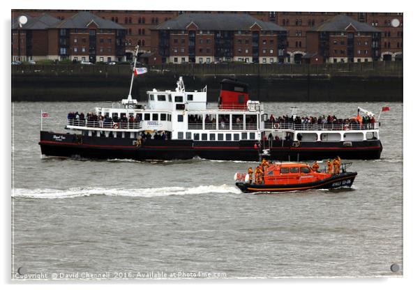 Royal Iris Mersey Ferry & Hoylake Lifeboat Acrylic by David Chennell