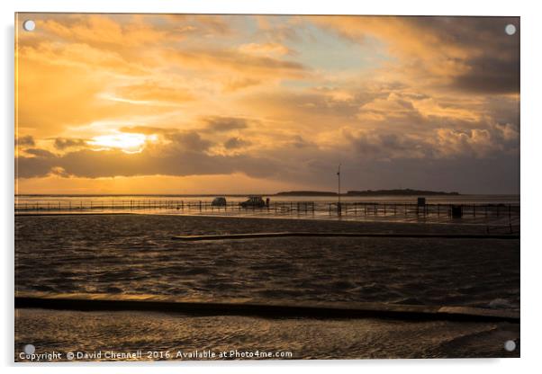 Stormy West Kirby Sunset Acrylic by David Chennell