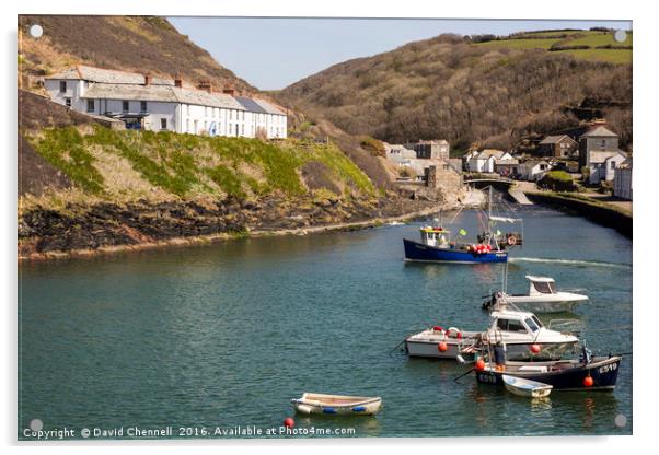 Boscastle Harbour Acrylic by David Chennell