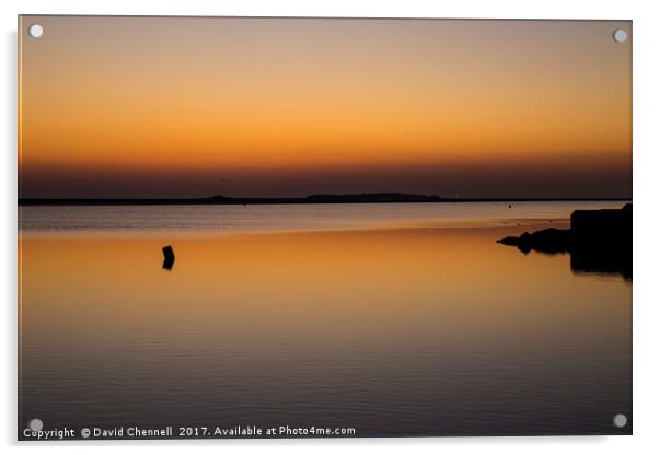 West Kirby Twilight Glow  Acrylic by David Chennell