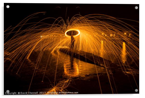 Wire Wool Spinning Acrylic by David Chennell