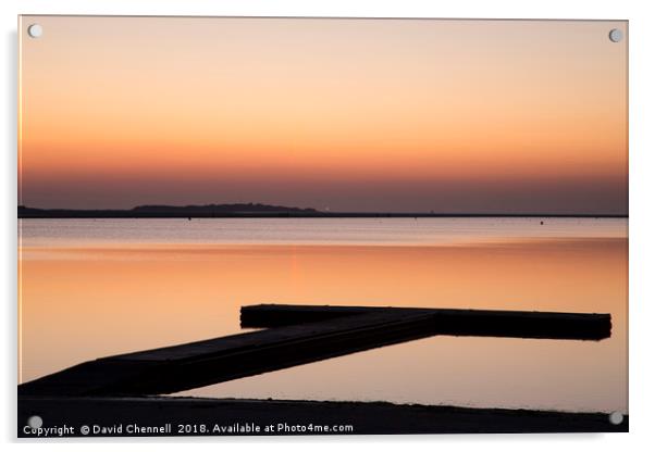 West Kirby Sunset Reflection   Acrylic by David Chennell