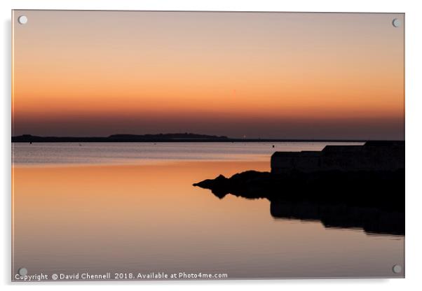 West Kirby Sunset Reflection   Acrylic by David Chennell