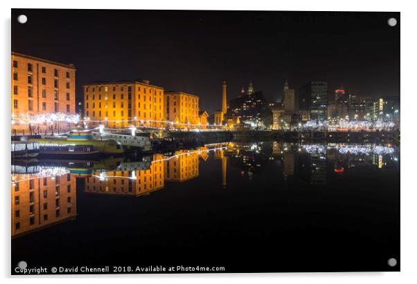 Royal Albert Dock Reflection Acrylic by David Chennell