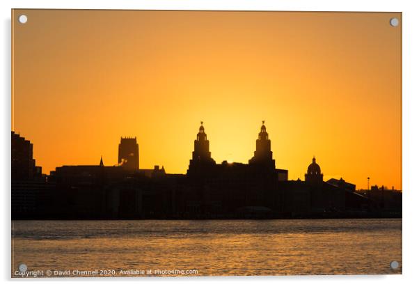 Liverpool Waterfront Dawn Acrylic by David Chennell