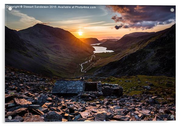  Sunset Over Buttermere from Warnscale Acrylic by Stewart Sanderson