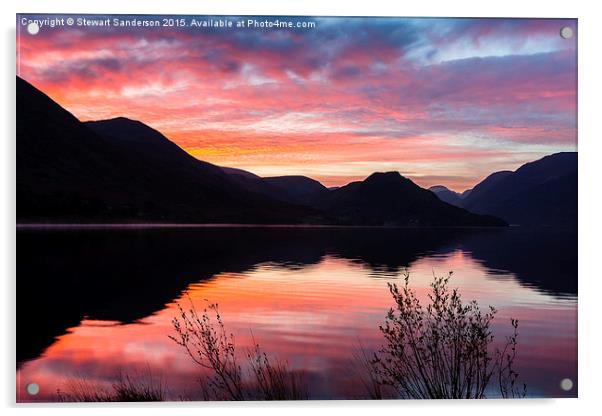  Crummock water at Dawn Acrylic by Stewart Sanderson