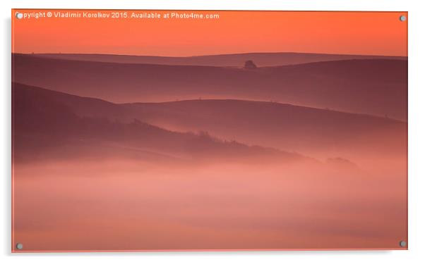 Pink fog in Peaks Acrylic by Vladimir Korolkov