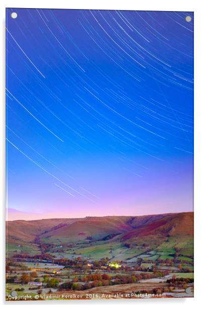 Edale under stars Acrylic by Vladimir Korolkov