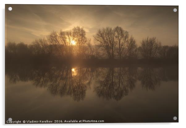 Morning on river Trent  Acrylic by Vladimir Korolkov