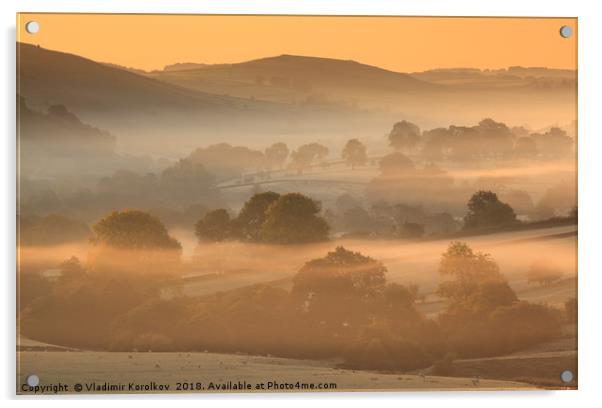 Misty morning near Chrome Hill Acrylic by Vladimir Korolkov