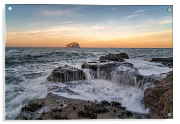 The Bass Rock at Sunset Acrylic by Miles Gray
