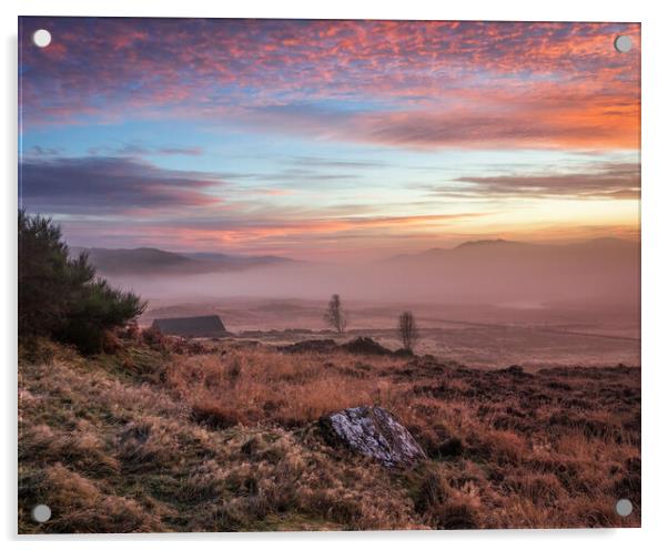 Misty Morning Sunrise at Knockban Acrylic by Miles Gray