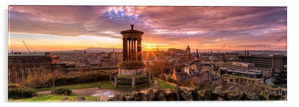 Edinburgh at Sunset from Calton Hill Acrylic by Miles Gray