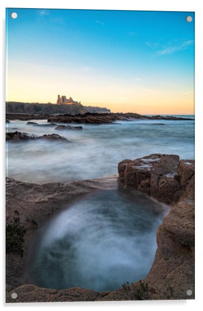 Tantallon Castle at Sunset from Seacliffe Beach Acrylic by Miles Gray