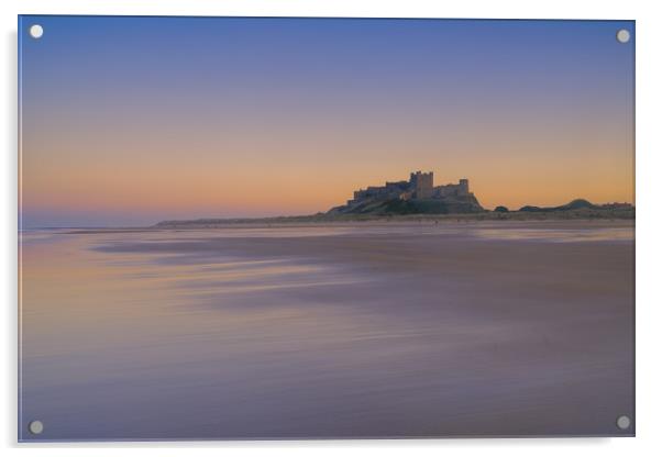 Bamburgh Castle at Sunset Acrylic by Miles Gray