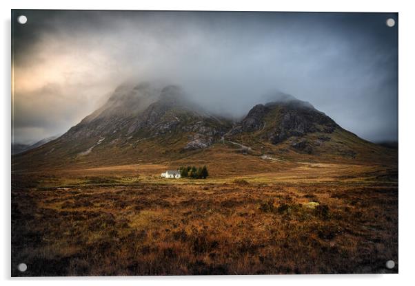 Lagangarbh Hut, Buachaille Etive Mòr Acrylic by Miles Gray