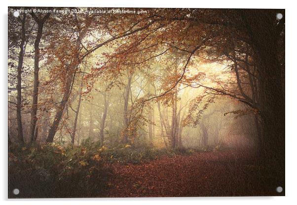  Mystical Autumn Woodland Acrylic by Alyson Fennell