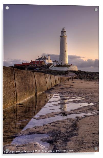 St Marys Lighthouse Acrylic by Ray Pritchard