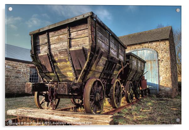 HDR Old Coal Carts Acrylic by Ray Pritchard