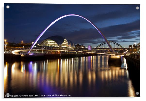 Millennium Bridge(Purple) Acrylic by Ray Pritchard