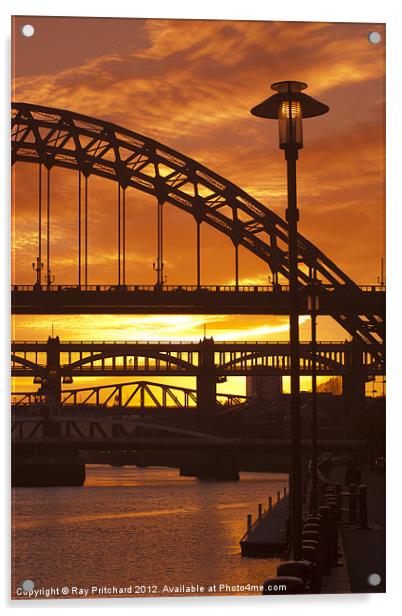 Newcastle at Sunset Acrylic by Ray Pritchard