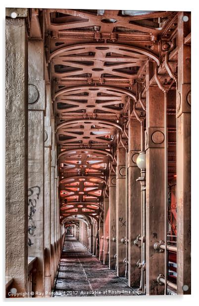 Walk Through The High Level Bridge Acrylic by Ray Pritchard
