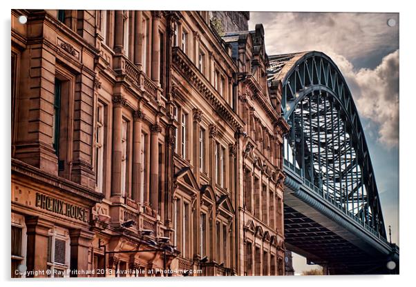 Newcastle and the Tyne Bridge Acrylic by Ray Pritchard