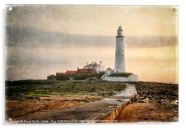 St Marys Lighthouse (Textured) Acrylic by Ray Pritchard