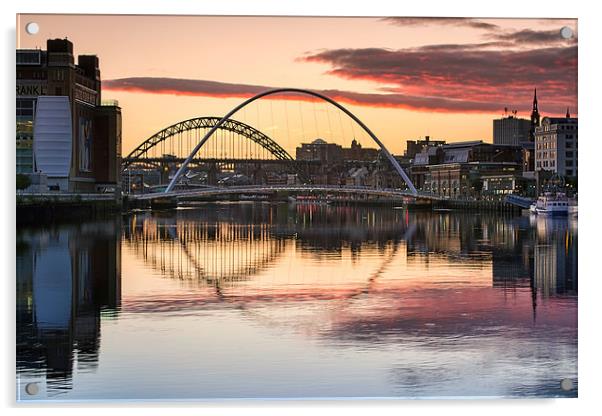 River Tyne At Newcastle Acrylic by Ray Pritchard