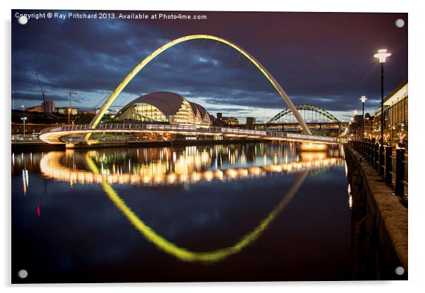Millennium Bridge(Green) Acrylic by Ray Pritchard