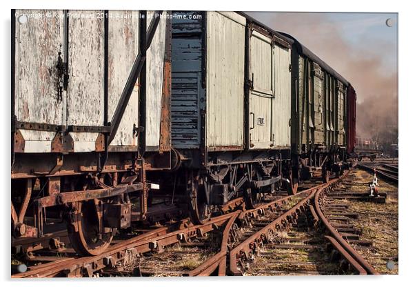 Old Train Carriages Acrylic by Ray Pritchard