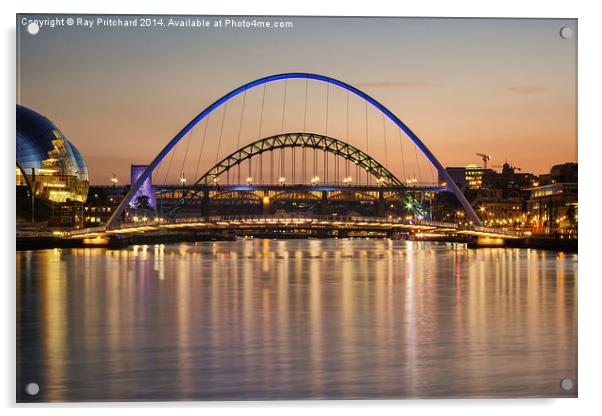  Tyne Bridges Acrylic by Ray Pritchard