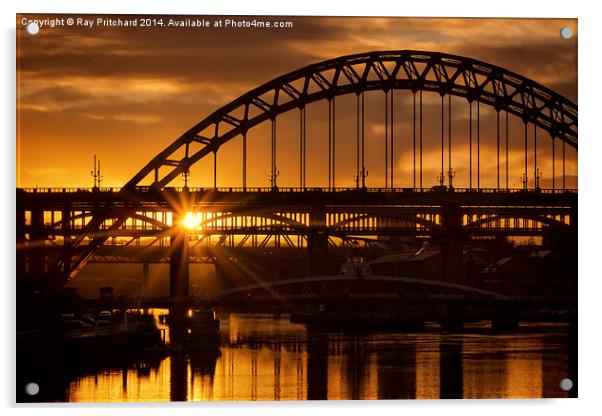  Sun Setting at Newcastle Acrylic by Ray Pritchard
