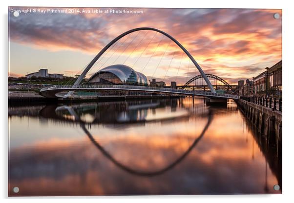  Millennium Bridge at Sunset Acrylic by Ray Pritchard