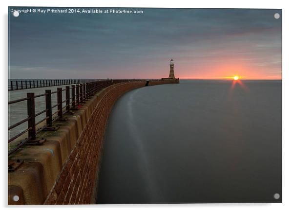  Sunrise On Roker Pier Acrylic by Ray Pritchard