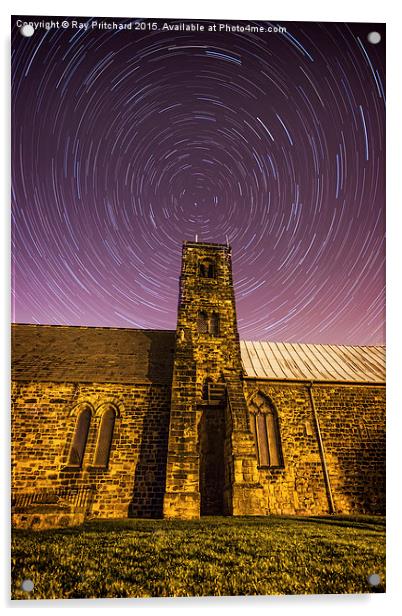   St Pauls Church with Star Trails Acrylic by Ray Pritchard