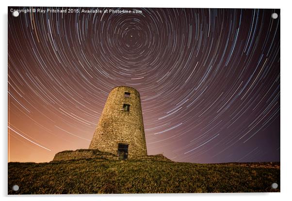  Cleadon Mill with Star Trails Acrylic by Ray Pritchard