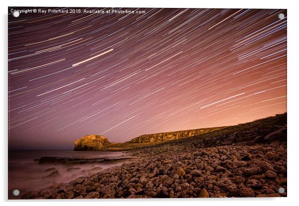  Star Trails over Target Rock Acrylic by Ray Pritchard