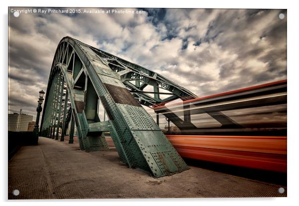  Tyne Bridge and the Bus Acrylic by Ray Pritchard