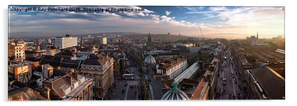  Newcastle Skyline Acrylic by Ray Pritchard