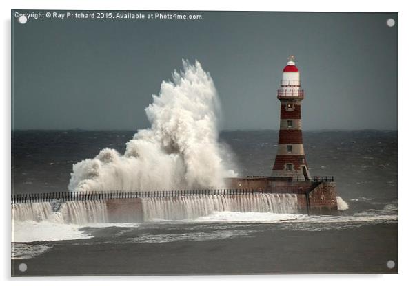 Big Waves at Roker Acrylic by Ray Pritchard