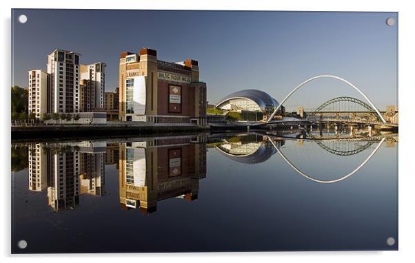 Gateshead Riverside Acrylic by Ray Pritchard