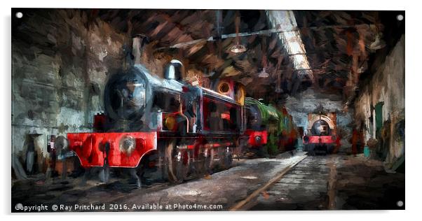 Engine Shed (paint effect) Acrylic by Ray Pritchard