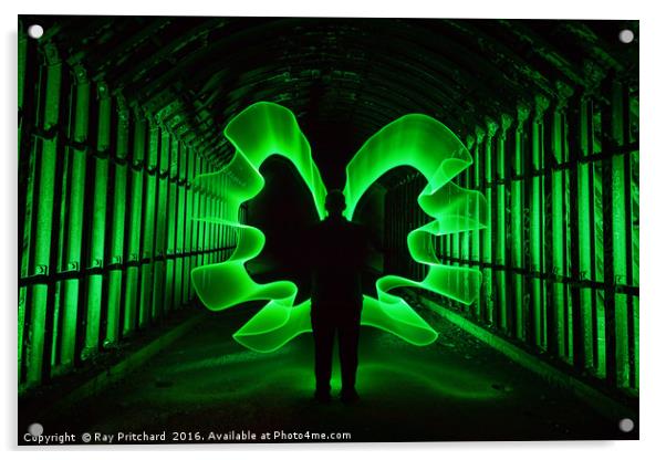 Green Angel Acrylic by Ray Pritchard