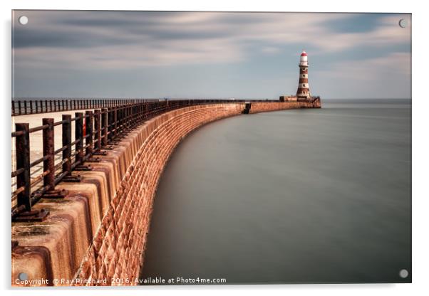 Roker Pier in the Sun Acrylic by Ray Pritchard