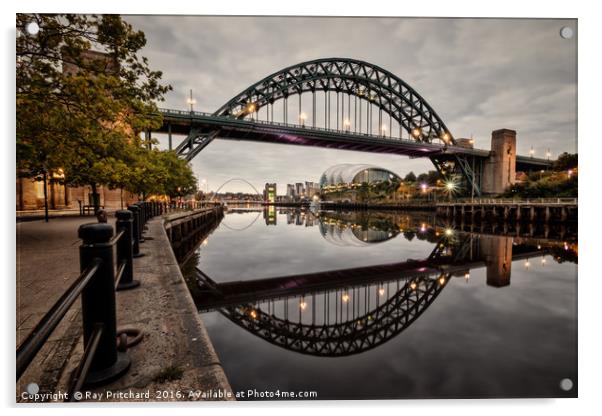 Tyne Bridge Reflections Acrylic by Ray Pritchard